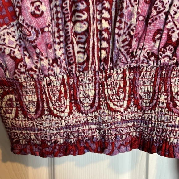 Free People Wild and Free women’s pink paisley cropped blouse size medium - Picture 6 of 9